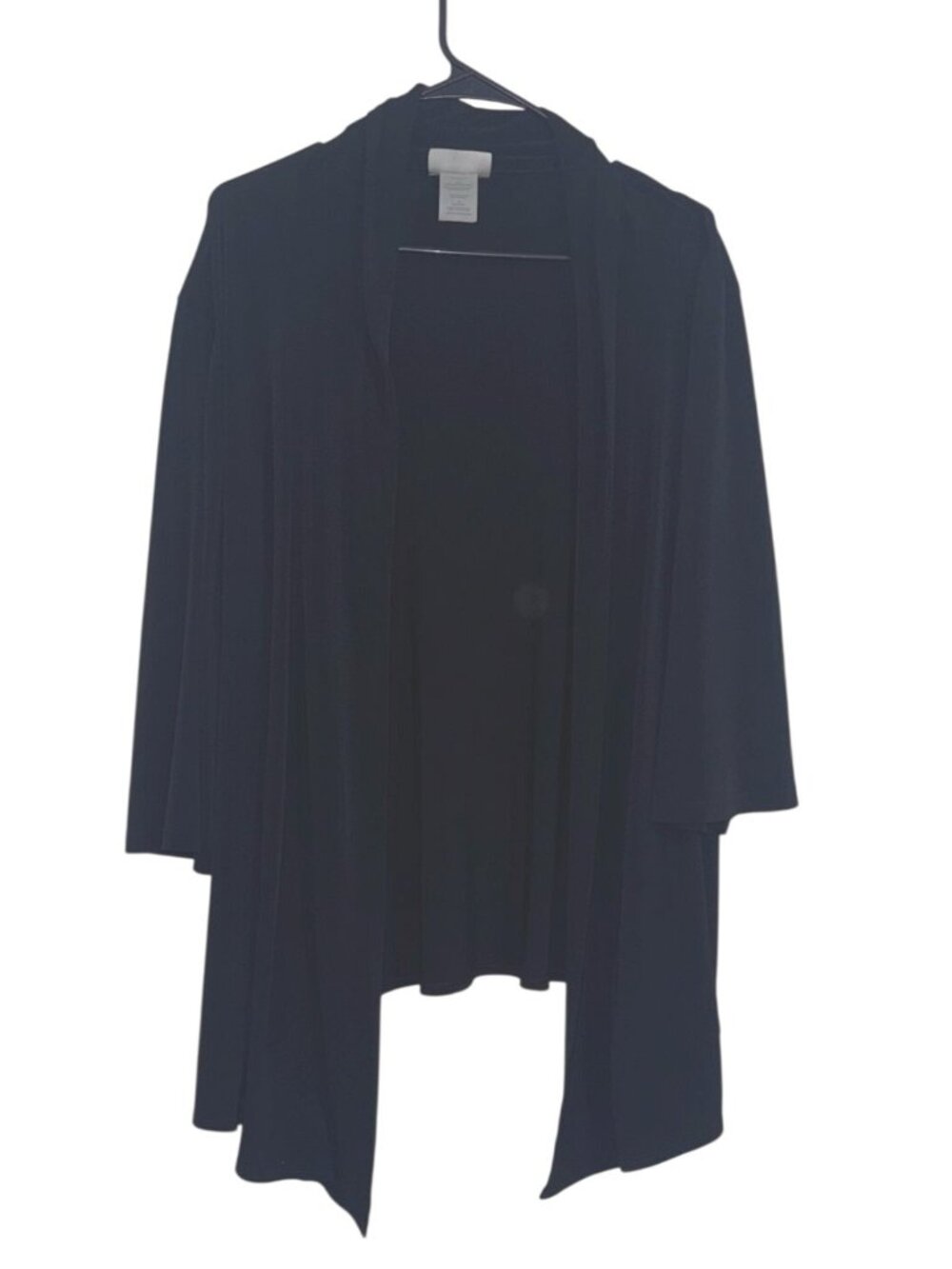 Jms Easydressing Womens Black Open-Front Cardigan Jacket 3X Lightweight Comfort